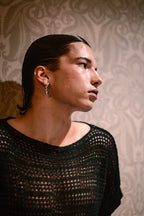 OXO dangle earrings model photograph