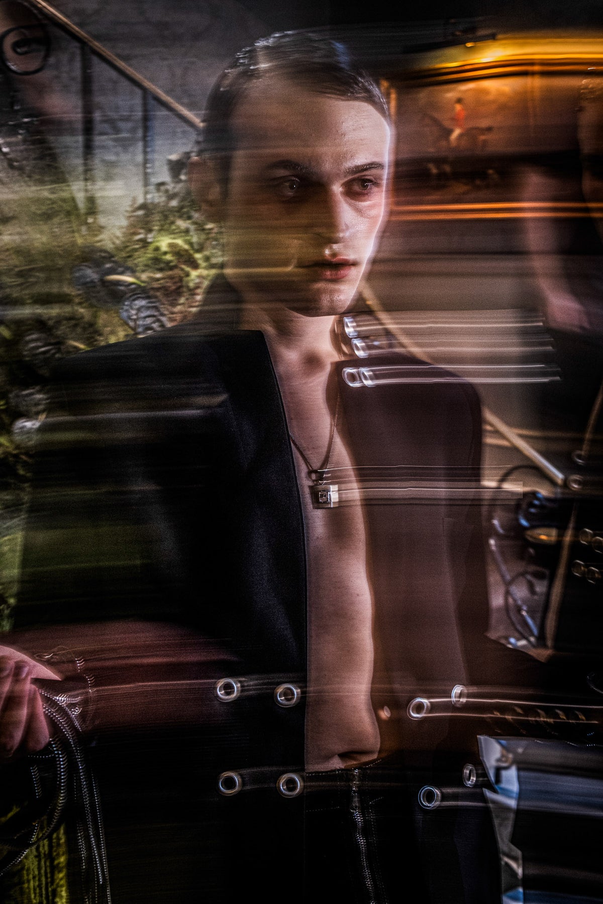 Large square CZ pendant model photograph