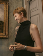 Western curved studs & bangle model photograph